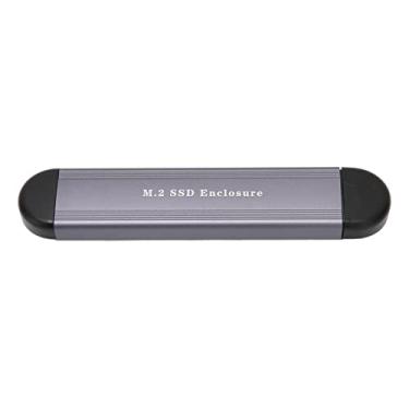 Imagem de Adaptador de Gabinete M.2 NVME NGFF SSD, Gabinete M.2 SSD Tipo C USB3.0 Plug and Play Função de Hibernação Inteligente 10Gbps Ferramenta Gratuita para Desktop Tablet (Cinza)