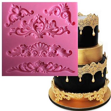 Imagem de Molde de moldura de silicone para decoração de bolos, projetos de artesanato de polímero e decoração de cupcake Anyana Lotus Tag