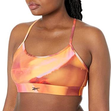 Imagem de Reebok Sutiã esportivo feminino com alça skinny, suporte médio