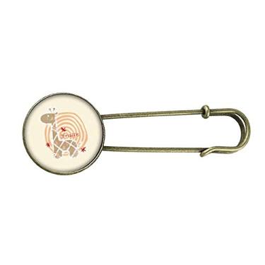 Imagem de Anel de girafa desenho animado animal retrô broche de metal clipe jóias