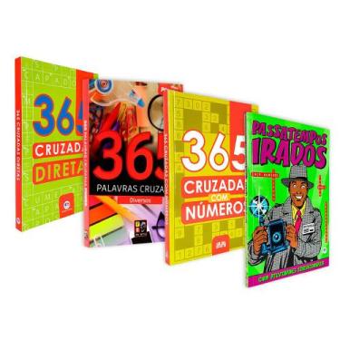 Imagem de Kit 4 Livros  365 Palavras Cruzadas Diretas + Números + Power + Sudoku