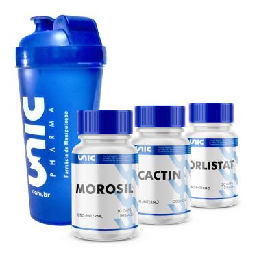 Imagem de Morosil + Cactin + Orlistat + Coqueteleira cores variadas Azul