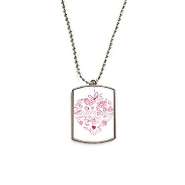 Imagem de DIYthinker Colar de aço inoxidável com pingente de corrente de anjo em formato de coração vermelho Dia dos Namorados