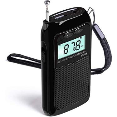 Imagem de Rádio portátil de ondas curtas FM MW estéreo digital portátil e MP3 player com despertador