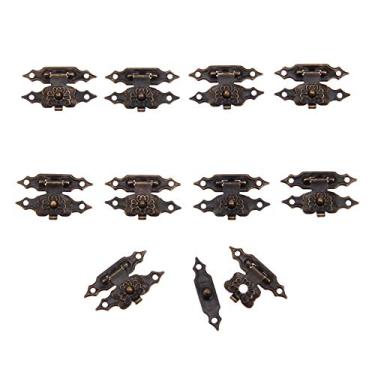 Imagem de 10 pcs Antique Iron Jewelry Caixa de Jóias Cadeado Bloqueado Vinho De Madeira Caixa De Presente Bolsa Buckle Fividura Furnware 30 * 18mm / 38 * 18mm YYDFPIIA (Color : B)