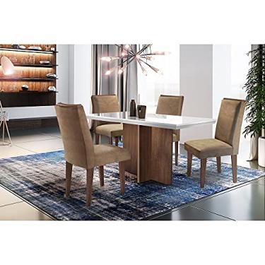Imagem de Conjunto Sala de Jantar Berlim Com 4 Cadeiras Lunara Rufato