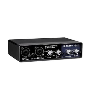 Imagem de Q-22 Profissional Placa De Som Audio Mixer 2 Canais 24 bits/192KHZ USB 2.0 Mesa De Som áudio monitor guitarra elétrica