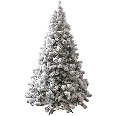 Imagem de Árvore de Natal, Decoração de Árvores Artificiais Árvore de Natal com Neve Flocada Árvore Ecológica de Pinho Premium Para Decorações de Férias Internas (Cor: Cinza; Tamanho: 6,8 pés (210 cm)) (4 pés