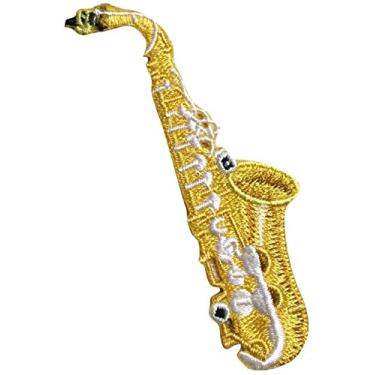 Imagem de Saxofone – Instrumento musical – aplique de ferro / bordado