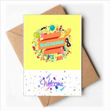 Imagem de Ribbon Carnival Enthusiasm Explode Welcome Back Cartões Envelopes em Branco