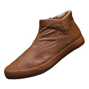 Imagem de Bestgift Sapatos Casuais Masculinos Cano Baixo Confortável, Marrom, 9