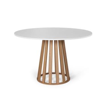 Imagem de Mesa De Jantar Redonda 6 Lugares 120cm Tália Branco/jade - Straub Web