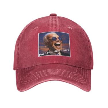 Imagem de Boné de beisebol vintage Joe Biden engraçado unissex boné de caminhoneiro clássico ajustável algodão lavado originais vermelho, Vermelho, G