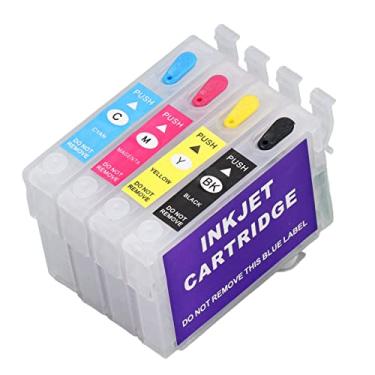 Imagem de DOACT Cartucho de tinta, boa vedação suave impressora jato de tinta posição precisa do cartão preto ciano magenta amarelo transparente 4 peças para substituição (T1321/T1332/T1333/T1334)