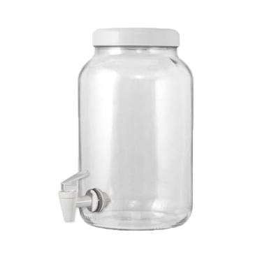 Imagem de Suqueira Barrica Vidro Multiuso 3,2 Litros com Tampa e Torneira Branco Gastrobel