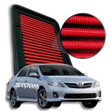 Imagem de Filtro de Ar Esportivo Compatível com Toyota Corolla Motor 2.0 Vvt-i Ano 2011 A 2019 Xei Flex Multi-drive S Altis Xrs Dynamic Original Lavável Reutilizável novo sedan