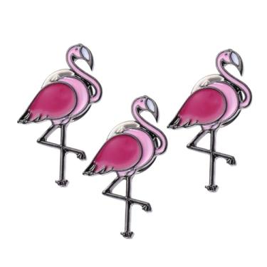 Imagem de SAFIGLE 3 Pecas Broche Flamingo Broche Lapela Flamingo Broche Havaí Alfinetes Decorativos Broche Joia Flamingo Broche Animais Selvagens Broche Pássaro Senhorita Rosa Joalheria Cone