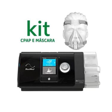Imagem de Kit Cpap S10 Airsense Autoset + Mascara Facial Quattro Air - Resmed