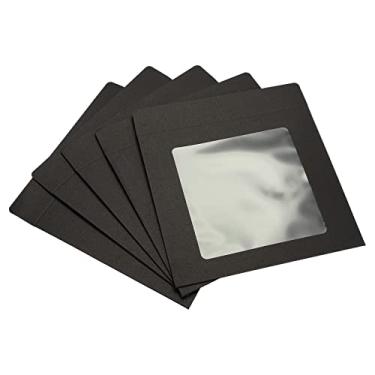 Imagem de PATIKIL Envelopes de janela de rosto inteiro, pacote com 10, 17 cm, transparente, face única para catálogos de fotos, preto