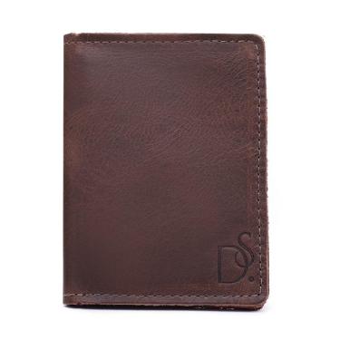 Imagem de Carteira Masculina Slim em Couro Porta Cartao Vertical Lisa Pequena Portatil Forro Interno