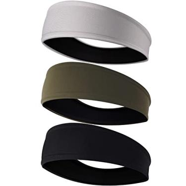 Imagem de EasYoung Faixas de cabelo para homens, pacote com 3 bandanas masculinas respiráveis, bandanas esportivas para corrida, ciclismo, exercício na academia, fitness, absorção de umidade, antiderrapante