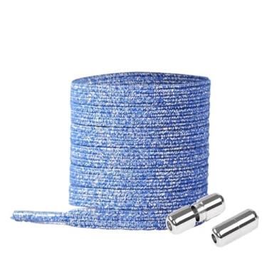 Imagem de Elastic Locking ShoeLace Metal Lock Shoe Laces Women No Tie Shoes Lace Kids Adult Unisex Sneakers Laces Strings (Color : Silver Blue)