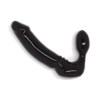 Imagem de Feeldoe Dildo duplo sem alças de silicone robusto sem alças tamanho grosso em preto