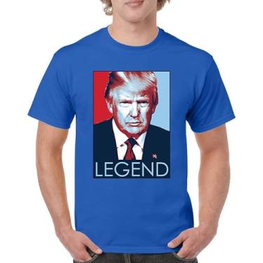Imagem de Camiseta masculina Donald Trump The Legend My President MAGA First Make America Great Again Republican Deplorable, Azul, XXG
