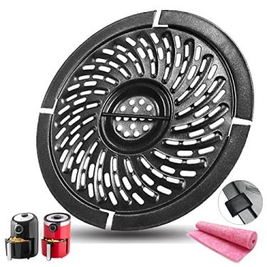 Imagem de HQT Frigideira de reposição para fritadeira de ar redonda para fritadeiras de 2 litros, revestimento antiaderente de camada dupla atualizada, grelha de fritadeira a ar para fritadeiras de 2 QT