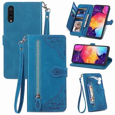 Imagem de Furiet Capa carteira compatível com Samsung Galaxy A50 A50S A30S com alça de pulso e suporte de cartão flip de couro, acessórios de celular, capa para celular para A 50 50S 30S S50 50A SM A505G