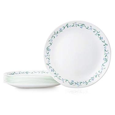 Imagem de Corelle Vitrelle Conjunto de pratos de jantar com 8 peças, camada tripla de vidro e resistente a lascas, leve, redondo
