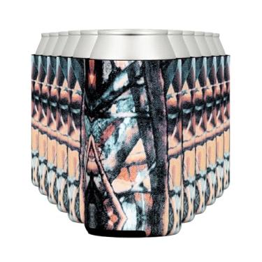 Imagem de TahoeBay 12 capas finas para latas – refrigeradores de cerveja de espuma em branco – compatível com RedBull, Michelob Ultra, Seltzer espigado de garra branca (camuflagem, 12)