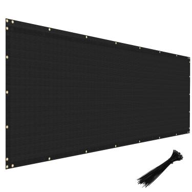 Imagem de Windscreen4less Tela de cerca de privacidade, 20 cm x 50 cm, tecido de malha resistente, cobertura de rede de proteção para parede externa, jardim, quintal, piscina, deck, preto