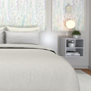 Imagem de Mesa de Cabeceira Para Quarto / Nicho Suspenso com Prateleira Cinza