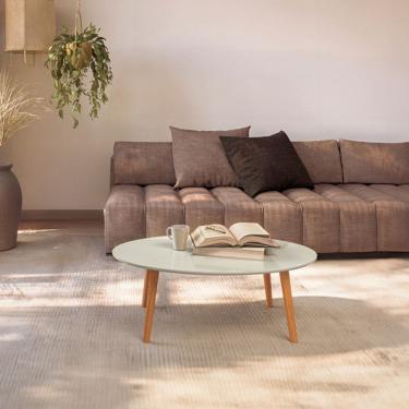 Imagem de Mesa de Centro Oval Lisboa Off White/Frejó - Dalla Costa