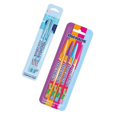 Imagem de Kit Caneta Esferográfica Azul E Colorida Mentos Com Cheiro