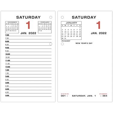 Imagem de Recarga diária de calendário de mesa 2022 de folhas soltas da AT-A-GLANCE, padrão, 8,5 cm x 15,24 cm (E01750)