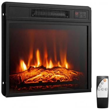 Imagem de Lareira Elétrica de Embutir A44x48L com Controle Remoto e Luz de LED, 1400W, 110v, TANGKULA, Preto