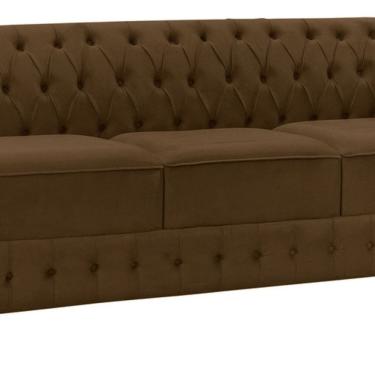 Imagem de Namoradeira Chesterfield Bourbon Veludo 3 Lugares Marrom