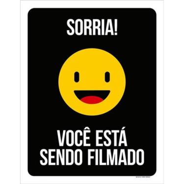 Imagem de Kit 5 Placas Sorria Você Está Sendo Filmado 36X46
