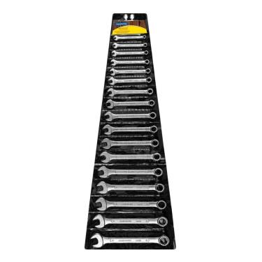 Imagem de Kit Chave Combinada Tramontina Cromada 17 Peças 6 a 22mm
