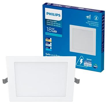 Imagem de Painel Plafon Led Philips de embutir quadrado 18W luz branca neutra (4000K) bivolt (100-240V)
