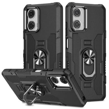 Imagem de Sidande Capa para Moto G24 4G, Motorola G04 4G XT2423-1, suporte com suporte magnético para carro, à prova de choque, capa protetora para celular para Motorola Moto G24 4G, preta