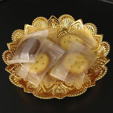 Imagem de Bandeja de Servir Turca Em Formato de Flor Redonda Padrão retrô Em Relevo Bandeja de Servir chá de café de Metal Elegante e Requintada, Design Vintage, Padrões Em Relevo,