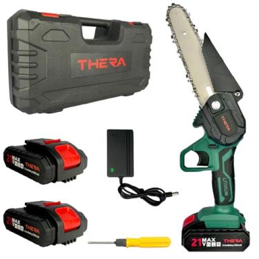 Imagem de Mini motosserra elétrica 1200W 6 polegadas com duas baterias de 1500 mAh Poda galho eletro serra