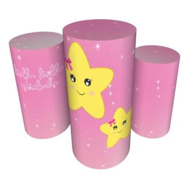 Imagem de Trio Capas De Cilindro C/ Elástico Brilha Brilha Estrelinha - Fadrix
