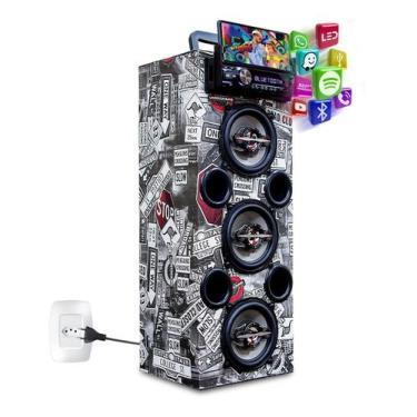 Imagem de Caixa Bob Residencial Vertical 3x5 Ativa Bt/usb/sd/aux/fm - OESTESOM