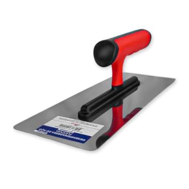 Imagem de Desempenadeira Flexível Aço Inoxidável Compel 95x240mm Vermelho Efeito Decorativo Marmore - 1.2441