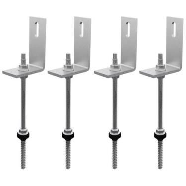 Imagem de Suporte Fixa Linha C Placa Solar Telha Fibro Madeira Kit 04 - Perfil M