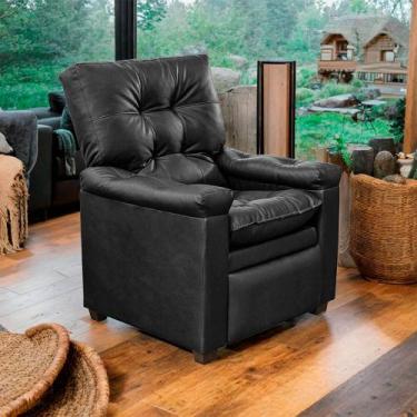 Imagem de Poltrona do Papai  material sintético Preto Imperador - SOFA STORE